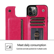 Load image into Gallery viewer, Casekis Leather Wallet Phone Case Rose Red
