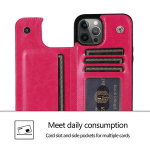 Casekis Leather Wallet Phone Case Rose Red