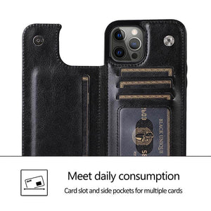 Casekis Leather Wallet Phone Case Black