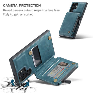 Casekis Zipper Cardholder Wallet Phone Case Blue
