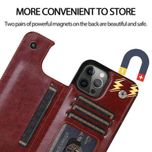 Load image into Gallery viewer, Casekis Leather Wallet Phone Case Brown
