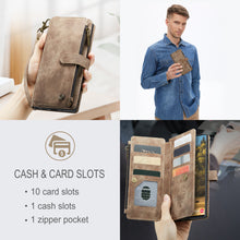 Load image into Gallery viewer, Casekis Leather Zipper Phone Case Brown
