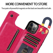 Load image into Gallery viewer, Casekis Leather Wallet Phone Case Rose Red
