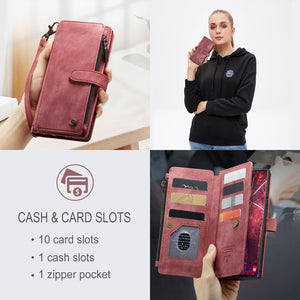 Casekis Leather Zipper Phone Case Red