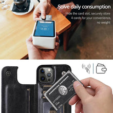 Load image into Gallery viewer, Casekis Leather Wallet Phone Case Black
