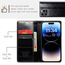Load image into Gallery viewer, CASEKIS Luxury Flip Leather Phone Case Black
