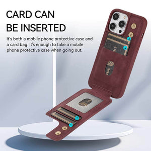Casekis Magnetic Holder Wallet Phone Case Red Wine