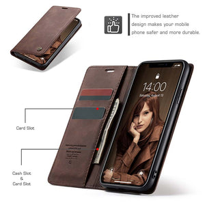 Casekis Retro Wallet Case For iPhone XR