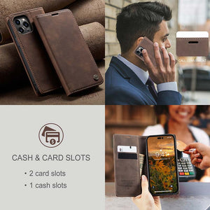 Casekis Retro Wallet Case For iPhone 14 Pro