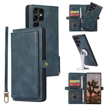 Load image into Gallery viewer, Casekis Magnetic Detachable 9 Cards Leather Phone Case Blue
