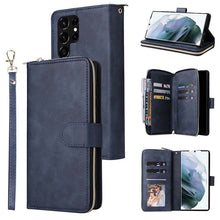 Load image into Gallery viewer, Casekis Leather Phone Case Nine Card zipper Wallet Phone Case for Galaxy
