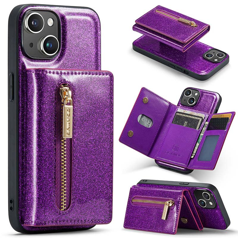 Casekis Glitter Cardholer Magnetic Phone Case for iPhone 14 Plus