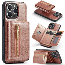 Load image into Gallery viewer, Casekis Glitter Cardholer Magnetic Phone Case Rose Gold
