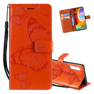 2021 Upgraded 3D Embossed Butterfly Wallet Phone Case For LG Velvet 5G - Casekis