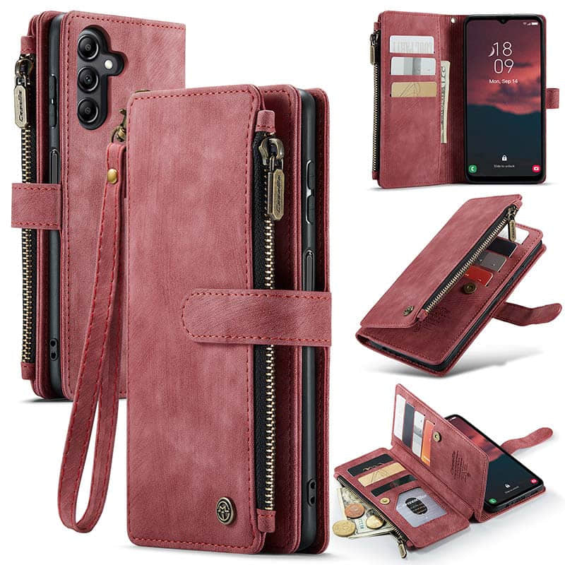 Casekis Leather Zipper Phone Case For Galaxy A14 5G