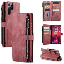 Load image into Gallery viewer, Casekis Leather Zipper Phone Case For Galaxy S22 Ultra 5G
