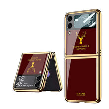 Load image into Gallery viewer, Casekis Fashion Glass Electroplated Phone Case-Elk for Galaxy Z Flip 3 5G
