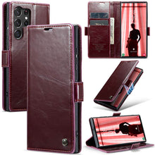 Load image into Gallery viewer, CASEKIS Luxury Flip Leather Phone Case Red
