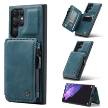 Load image into Gallery viewer, Casekis Zipper Cardholder Wallet Phone Case Blue
