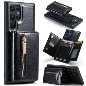 Casekis Glitter Cardholer Magnetic Phone Case Black